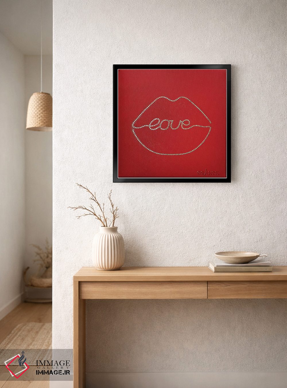تابلو دکوراتیو بوسه عشقی الماس گونه اثر آلا گرانده - D6B