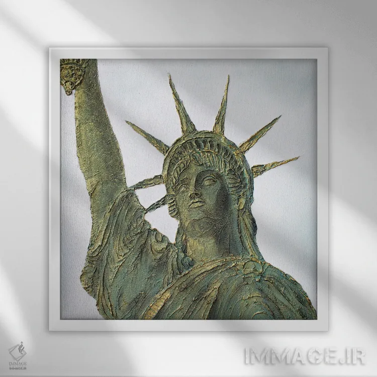 تابلو دکوراتیو تندیس آزادی اثر آلا گرانده - نمای قابدار سفید