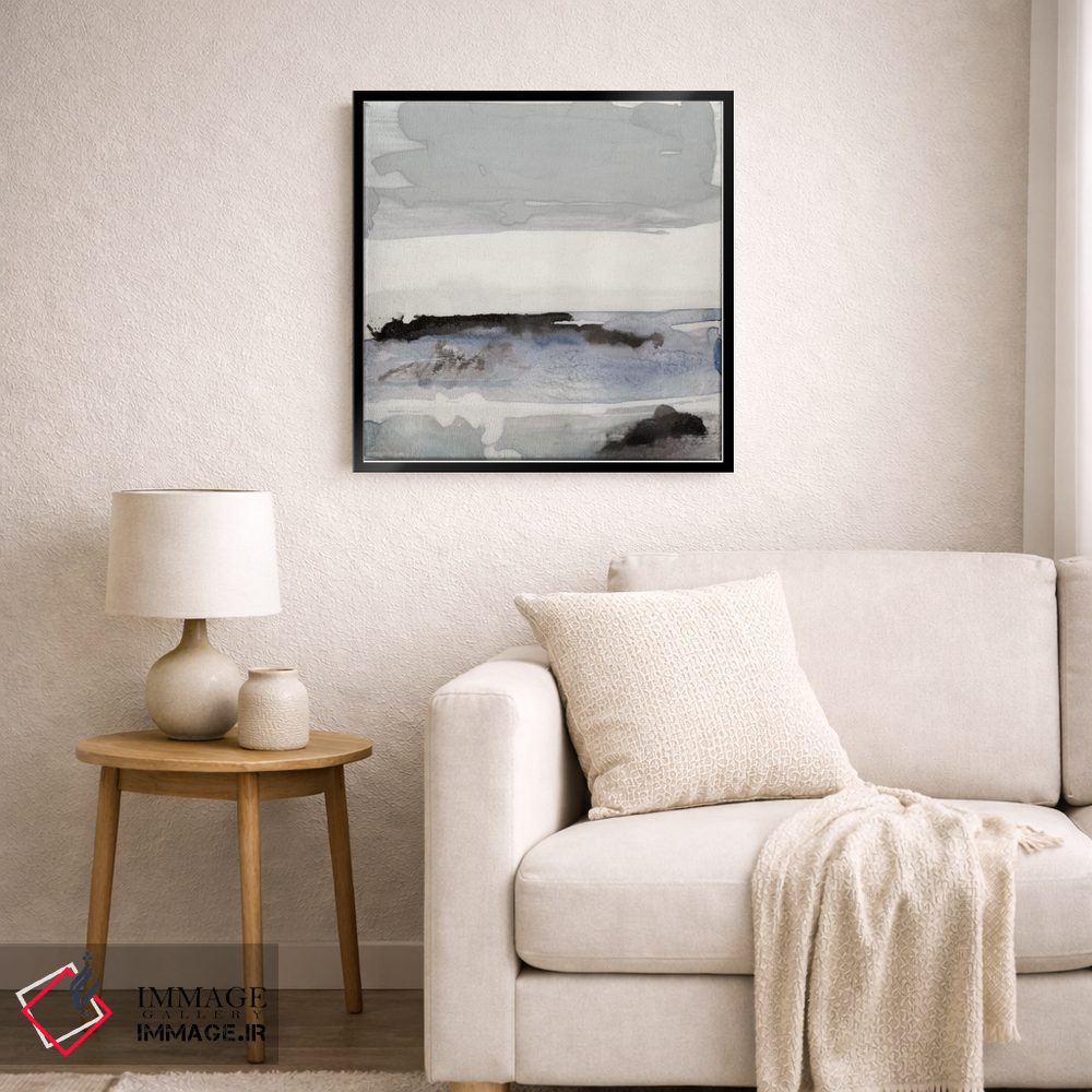 تابلو مینیمال منظره دریایی ارگانیک آبی شماره ۴ اثر لیلا براما - D6B