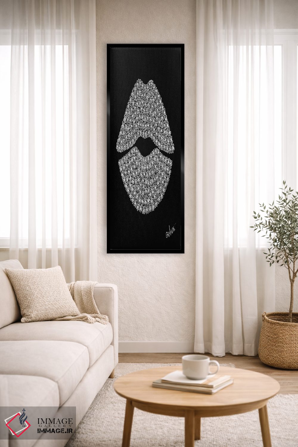 تابلو دکوراتیو لب های سفید اثر آلا گرانده - D5B