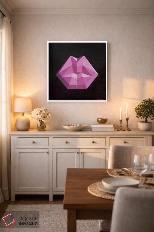 تابلو مدرن لب های سرخابی اثر آلا گرانده - D5W