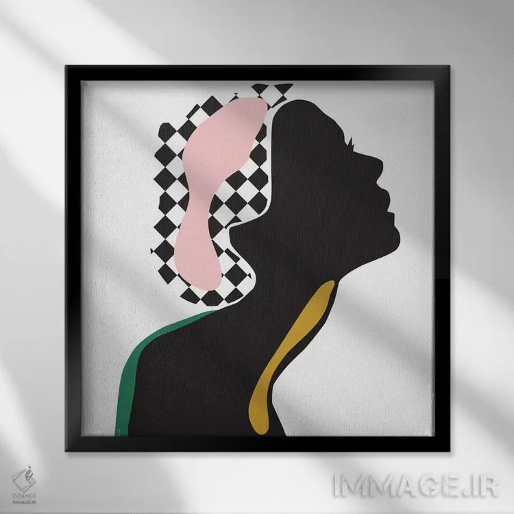 تابلو مینیمال سایه نما اثر لیندا گوبتا - نمای قابدار مشکی