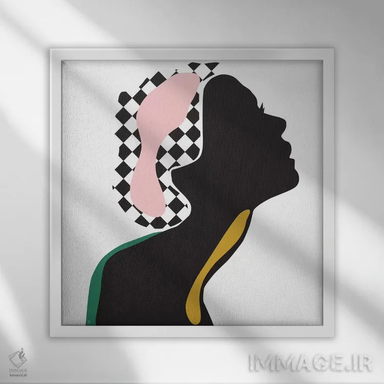 تابلو مینیمال سایه نما اثر لیندا گوبتا - نمای قابدار سفید