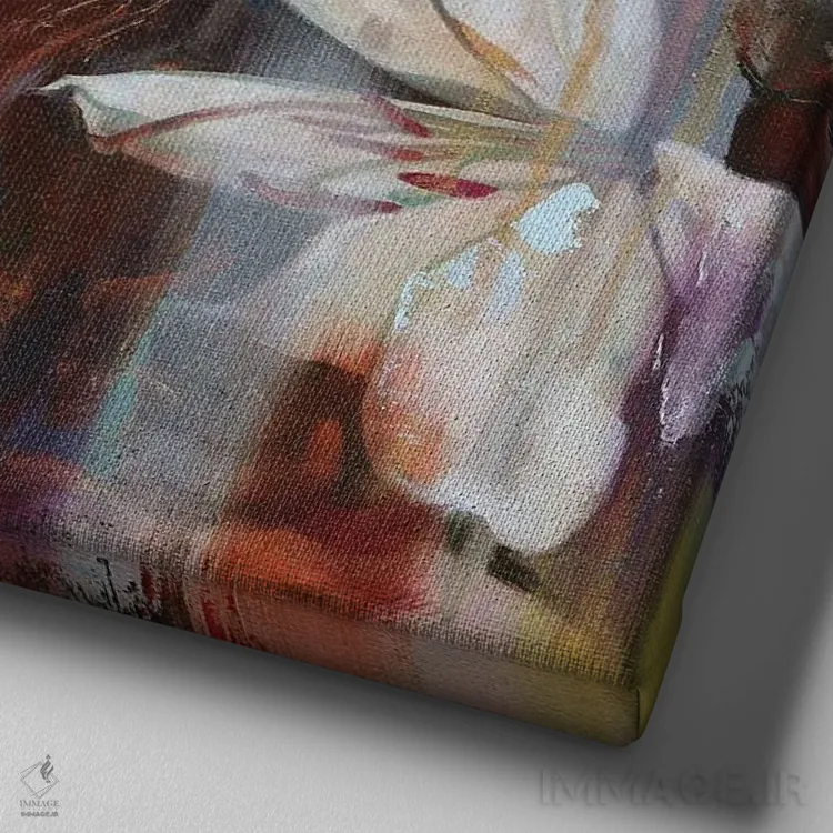 تابلو دکوراتیو جلد اصلی اثر لیوبا برکنر - نمای نزدیک بافت بوم