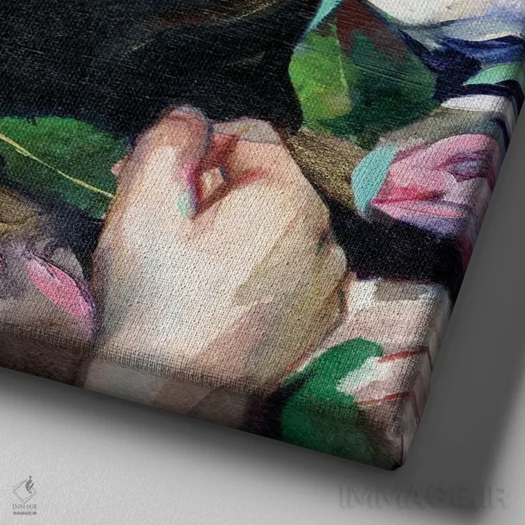 تابلو دکوراتیو مرا نیمه شب ملاقات کن اثر لیوبا برکنر - نمای نزدیک بافت بوم