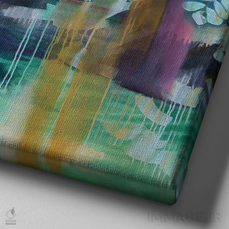 تابلو دکوراتیو ببر سیبری اثر لیوبا برکنر - نمای نزدیک بافت بوم