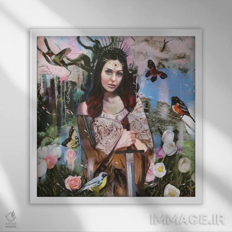 تابلو دکوراتیو در همین دنیا او زندگی اش را تغییر داد اثر لیوبا برکنر - نمای قابدار سفید