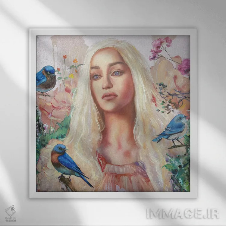 تابلو دکوراتیو خالسی اثر لیوبا برکنر - نمای قابدار سفید