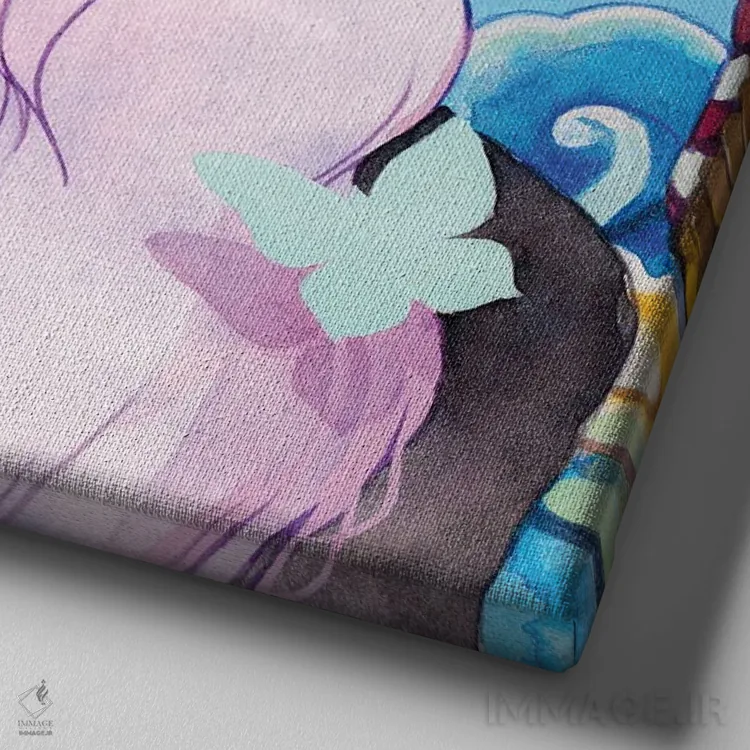 تابلو دکوراتیو ناگا اثر لیوبا برکنر - نمای نزدیک بافت بوم