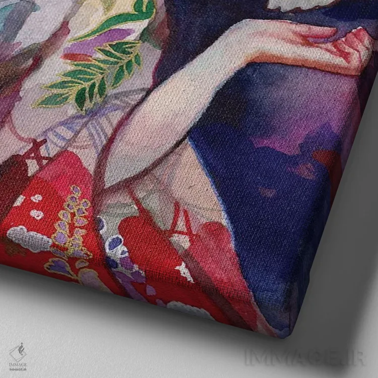 تابلو دکوراتیو موسوکا اثر لیوبا برکنر - نمای نزدیک بافت بوم