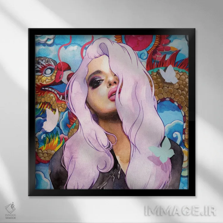 تابلو دکوراتیو ناگا اثر لیوبا برکنر - نمای قابدار مشکی