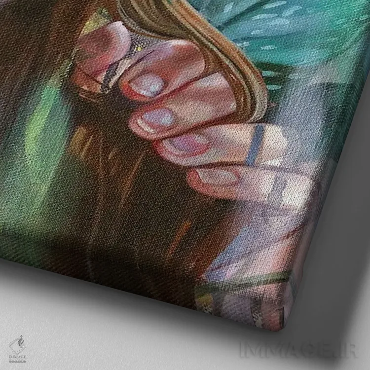 تابلو دکوراتیو رویاها اثر لیوبا برکنر - نمای نزدیک بافت بوم