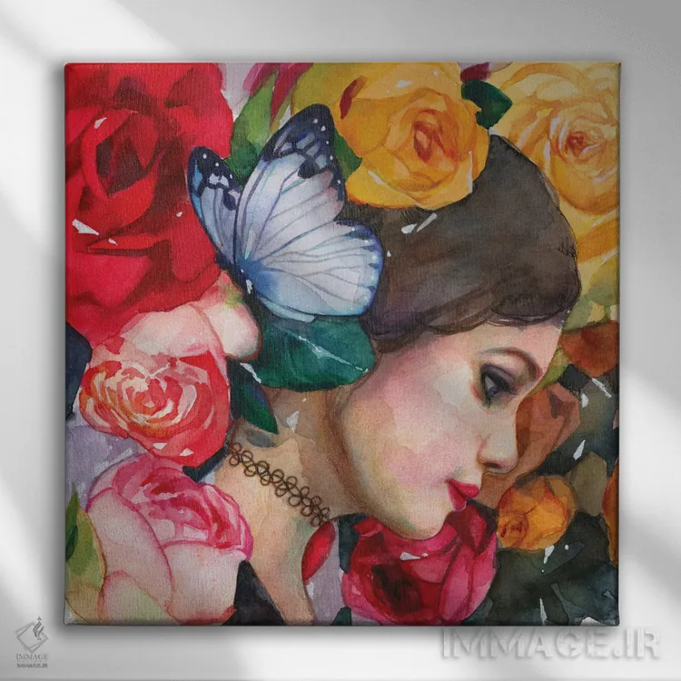 تابلو دکوراتیو در باغ گل رز اثر لیوبا برکنر - نمای روبهرو روی دیوار