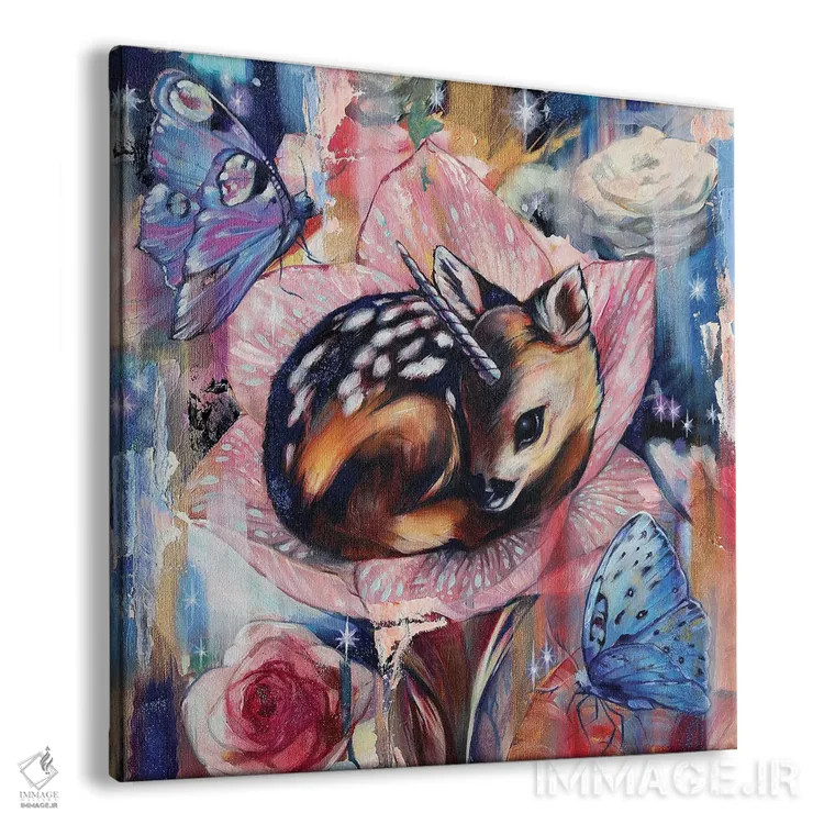 تابلو دکوراتیو گوزن جوان اثر لیوبا برکنر - نمای پرسپکتیو محصول