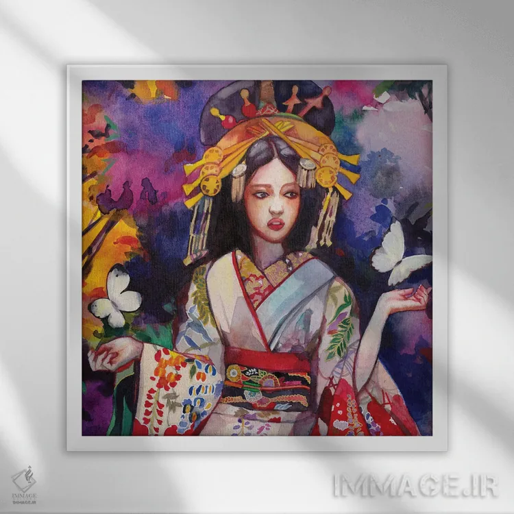 تابلو دکوراتیو موسوکا اثر لیوبا برکنر - نمای قابدار سفید