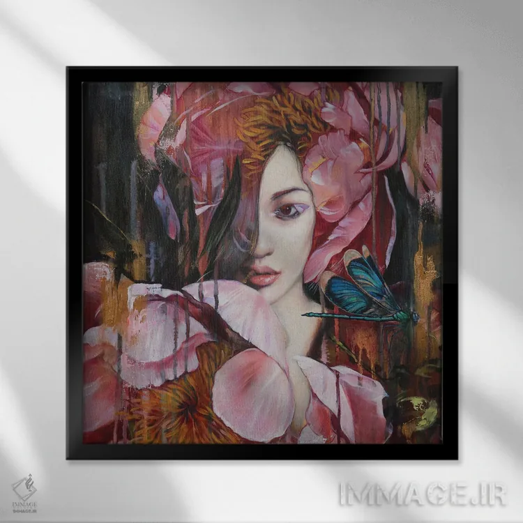 تابلو دکوراتیو برگردان نقاشی روغنی اثر لیوبا برکنر - نمای قابدار مشکی