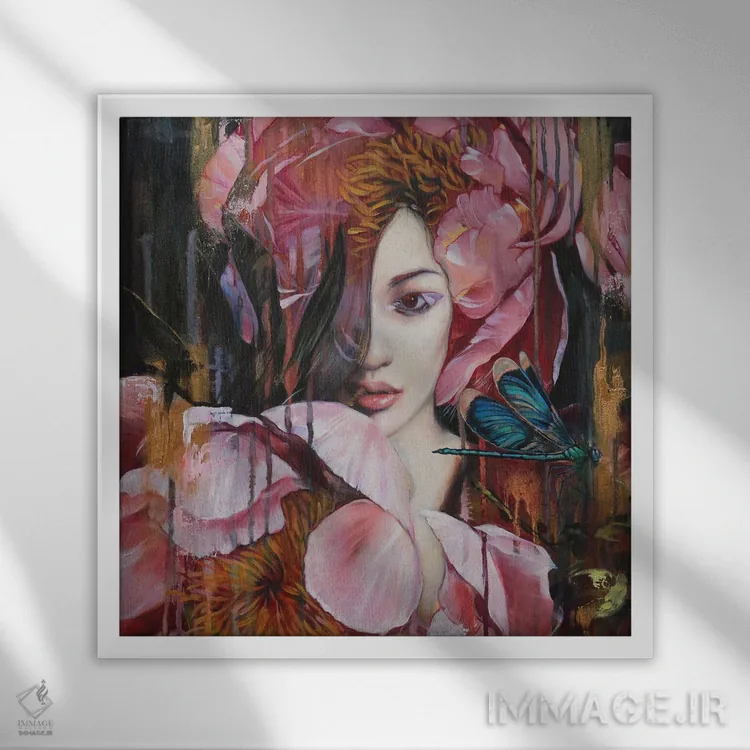 تابلو دکوراتیو برگردان نقاشی روغنی اثر لیوبا برکنر - نمای قابدار سفید