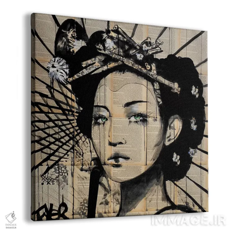 تابلو دکوراتیو نیلوفر آبی اثر لوی جوور - نمای پرسپکتیو محصول