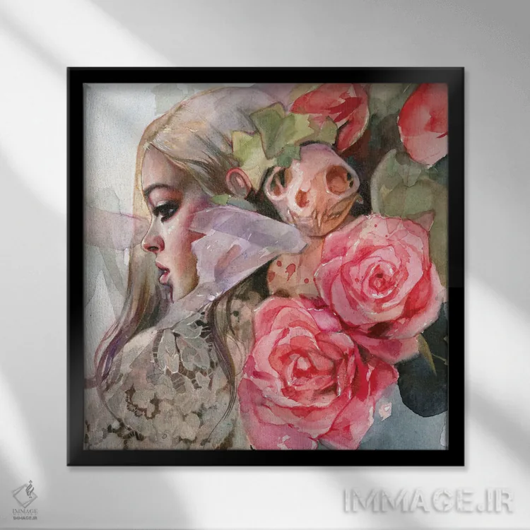 تابلو دکوراتیو شب جادوگر اثر لیوبا برکنر - نمای قابدار مشکی