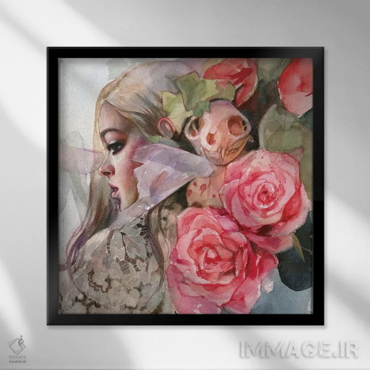 تابلو دکوراتیو شب جادوگر اثر لیوبا برکنر - نمای قابدار مشکی