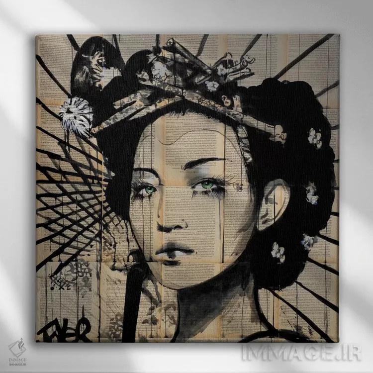 تابلو دکوراتیو نیلوفر آبی اثر لوی جوور - نمای روبهرو روی دیوار