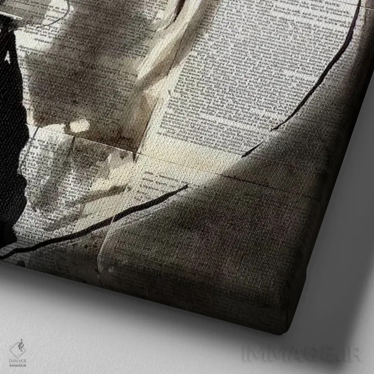 تابلو دکوراتیو فضانورد اثر لوی جوور - نمای نزدیک بافت بوم