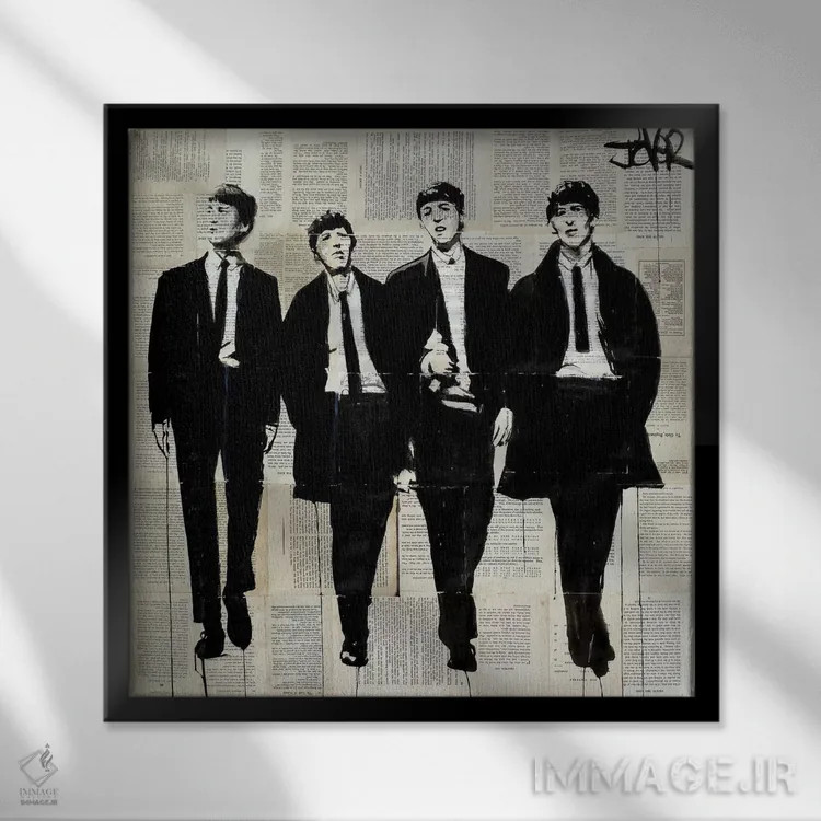 تابلو دکوراتیو ضرب آهنگ پس زمینه اثر لوی جوور - نمای قابدار مشکی