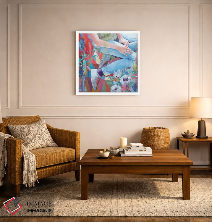 تابلو دکوراتیو مرغ آبی و شقایق های سفید اثر لیوبا برکنر - D5W