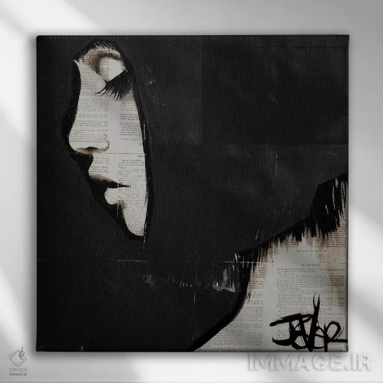 تابلو دکوراتیو ظرافت تاریکی اثر لوی جوور - نمای روبهرو روی دیوار