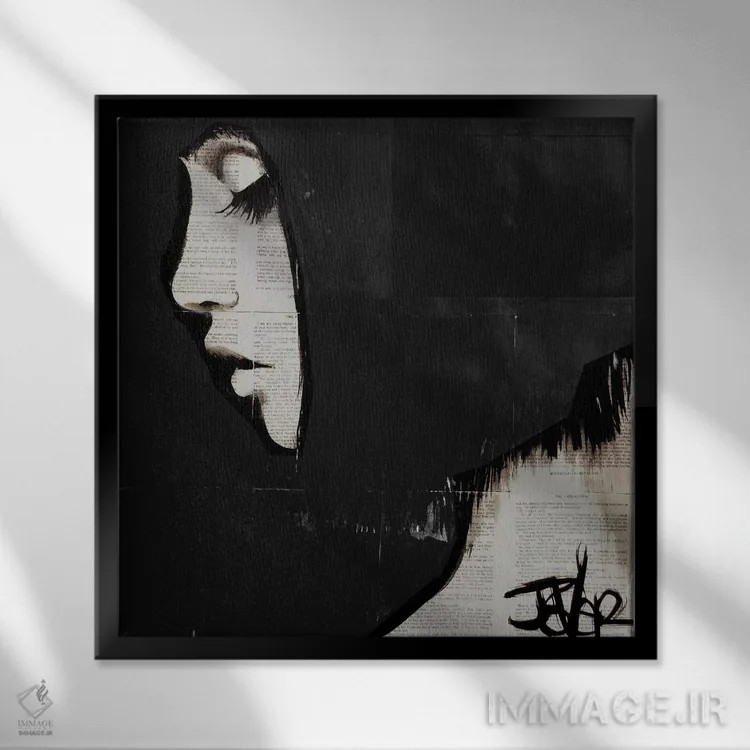 تابلو دکوراتیو ظرافت تاریکی اثر لوی جوور - نمای قابدار مشکی