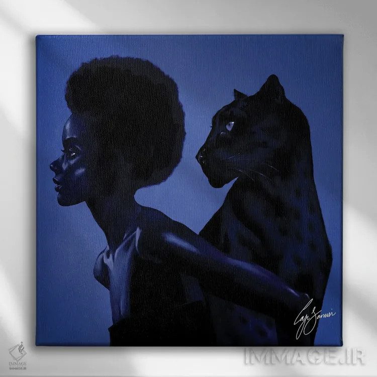 تابلو دکوراتیو پلنگ اثر لاژی سنوسی - نمای روبهرو روی دیوار