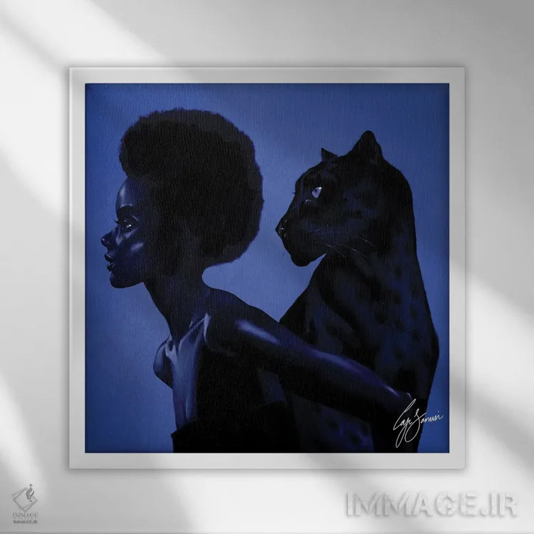 تابلو دکوراتیو پلنگ اثر لاژی سنوسی - نمای قابدار سفید