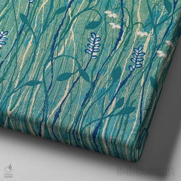 تابلو مدرن گل های وحشی فراوان اثر لیزا فرانسیس جاد - نمای نزدیک بافت بوم