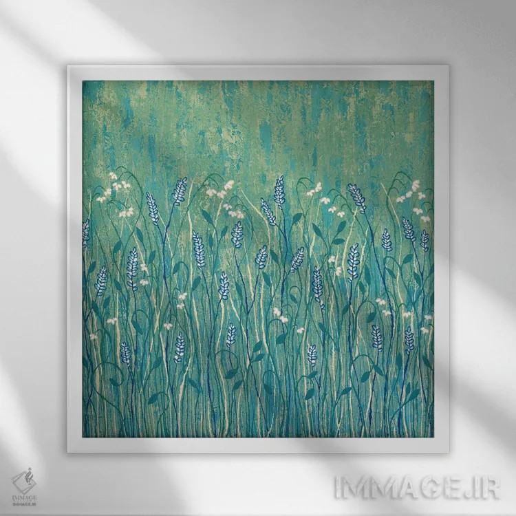 تابلو مدرن گل های وحشی فراوان اثر لیزا فرانسیس جاد - نمای قابدار سفید