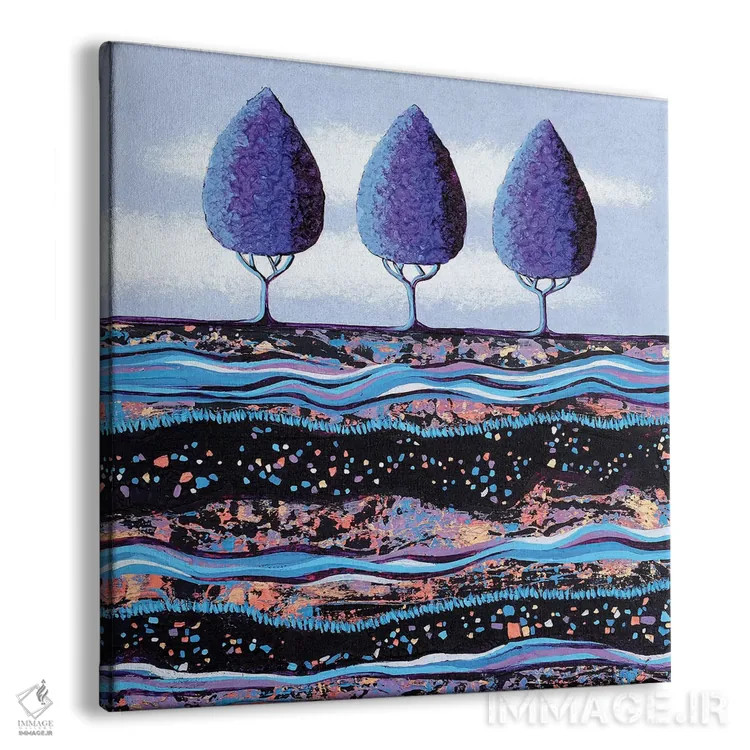 تابلو مدرن درختان بنفش اثر لیزا فرانسیس جاد - نمای پرسپکتیو محصول