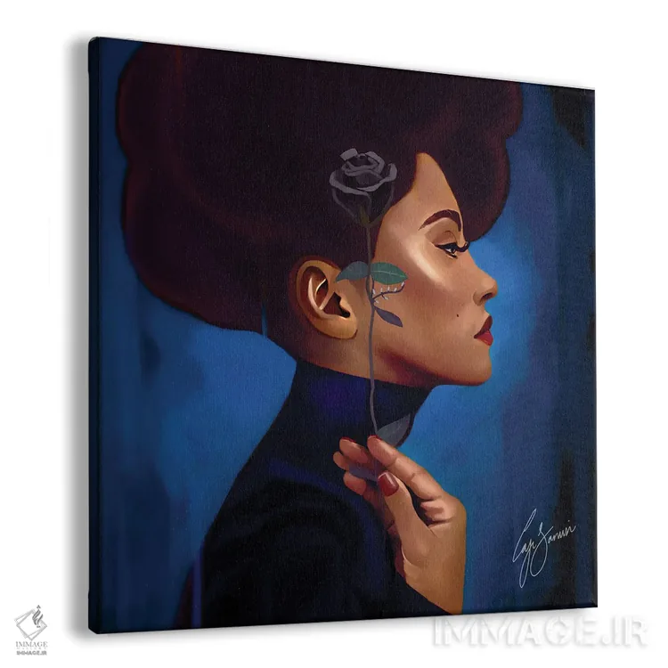 تابلو دکوراتیو رز سیاه اثر لاژی سنوسی - نمای پرسپکتیو محصول