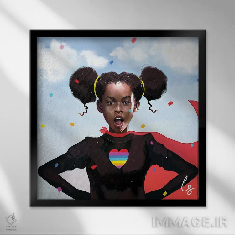 تابلو دکوراتیو فرزندان ما ابرقهرمان اند اثر لاژی سنوسی - نمای قابدار مشکی