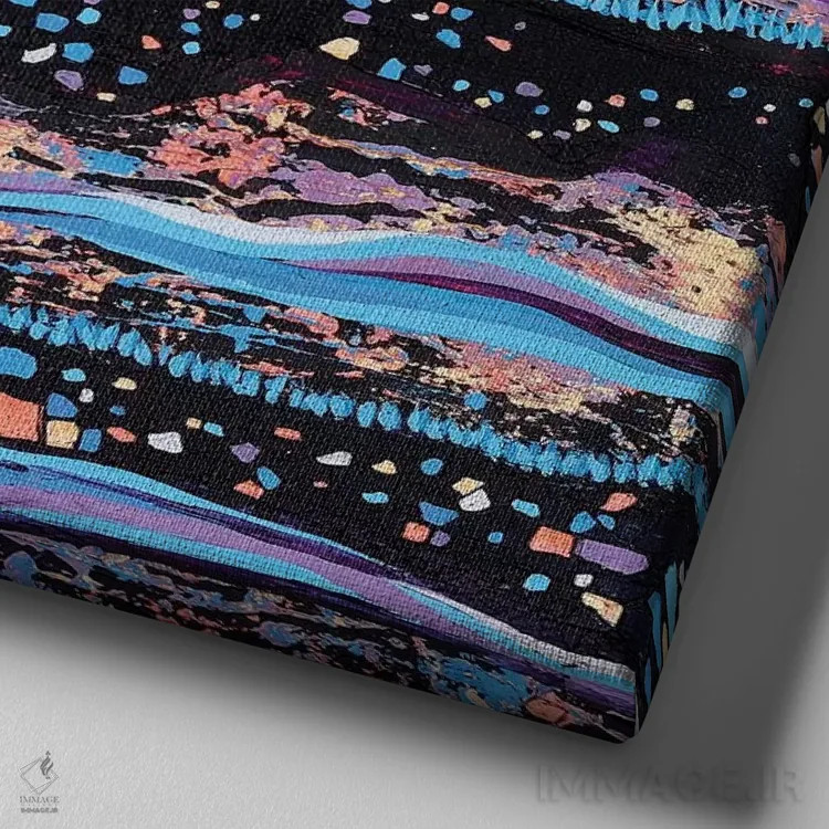 تابلو مدرن درختان بنفش اثر لیزا فرانسیس جاد - نمای نزدیک بافت بوم