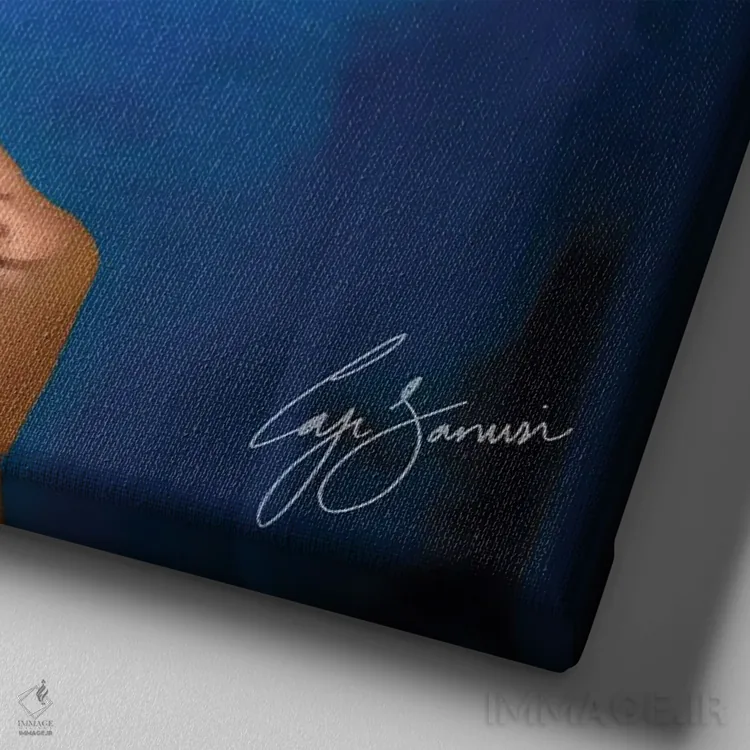 تابلو دکوراتیو رز سیاه اثر لاژی سنوسی - نمای نزدیک بافت بوم