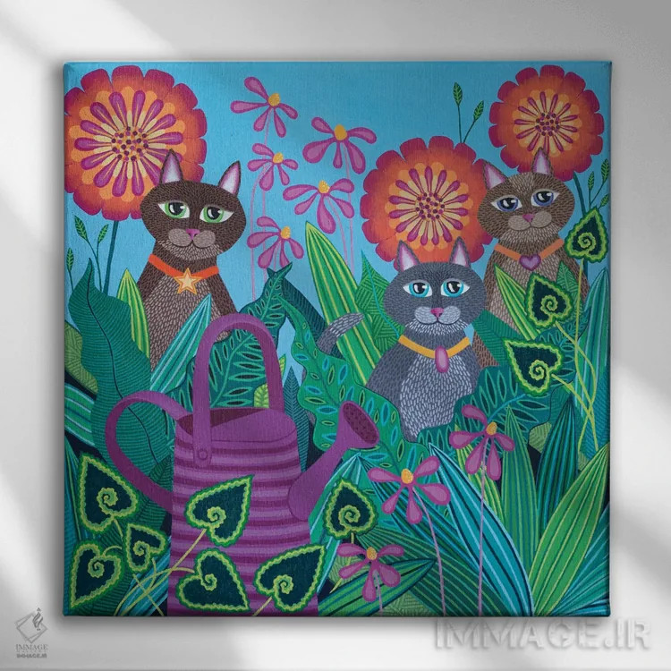 تابلو دکوراتیو آب پاش بنفش اثر لیزا فرانسیس جاد - نمای روبهرو روی دیوار