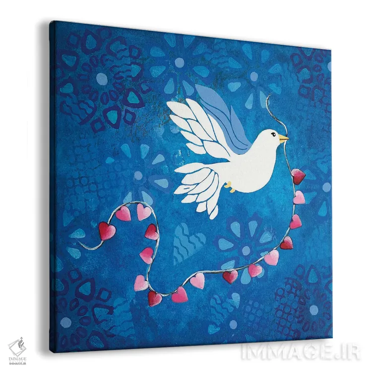 تابلو مدرن پرنده صلح اثر لیزا فرانسیس جاد - نمای پرسپکتیو محصول