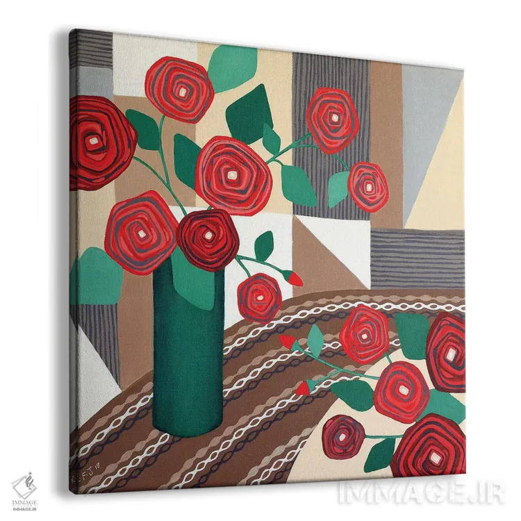 تابلو مدرن رزها سرخ اند اثر لیزا فرانسیس جاد - نمای پرسپکتیو محصول