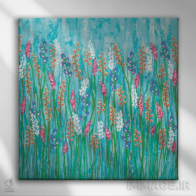 تابلو مدرن تو به گل های وحشی تعلق داری اثر لیزا فرانسیس جاد - نمای روبهرو روی دیوار