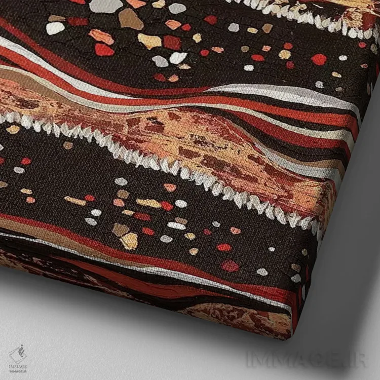 تابلو مدرن درختان قرمز اثر لیزا فرانسیس جاد - نمای نزدیک بافت بوم