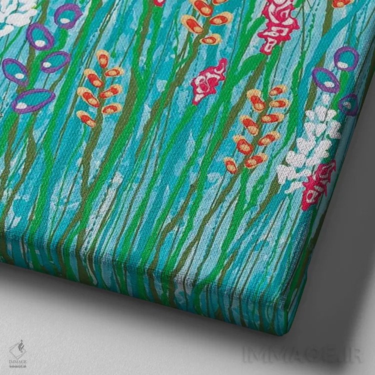 تابلو مدرن تو به گل های وحشی تعلق داری اثر لیزا فرانسیس جاد - نمای نزدیک بافت بوم