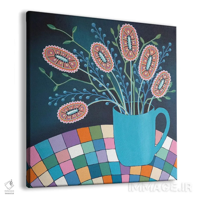 تابلو دکوراتیو فنجان شادی اثر لیزا فرانسیس جاد - نمای پرسپکتیو محصول