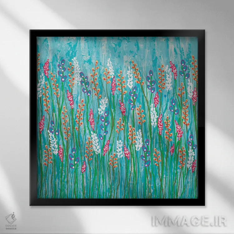 تابلو مدرن تو به گل های وحشی تعلق داری اثر لیزا فرانسیس جاد - نمای قابدار مشکی