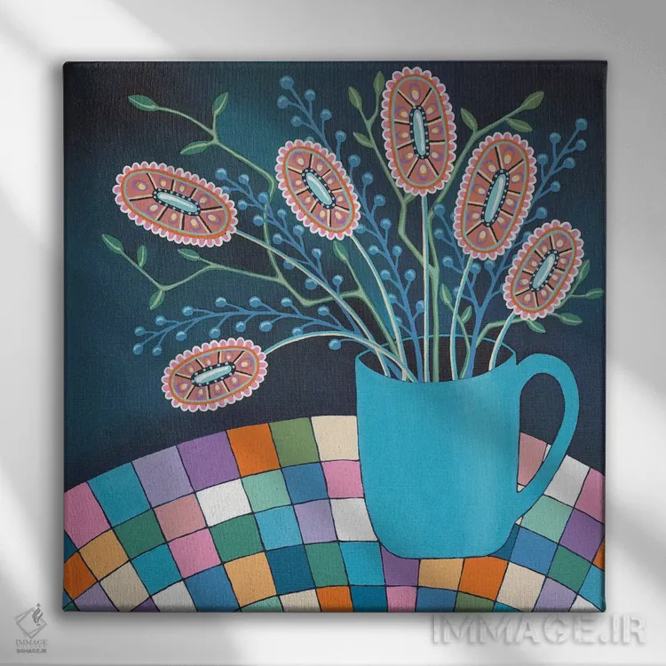 تابلو دکوراتیو فنجان شادی اثر لیزا فرانسیس جاد - نمای روبهرو روی دیوار