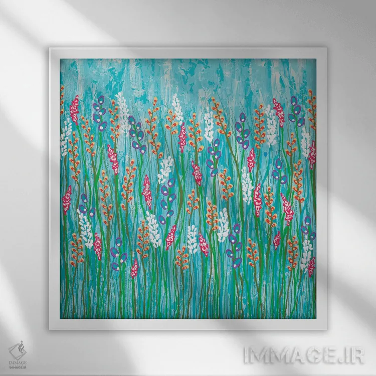 تابلو مدرن تو به گل های وحشی تعلق داری اثر لیزا فرانسیس جاد - نمای قابدار سفید