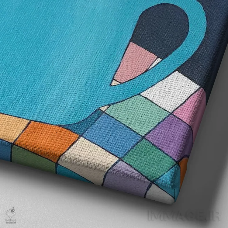 تابلو دکوراتیو فنجان شادی اثر لیزا فرانسیس جاد - نمای نزدیک بافت بوم